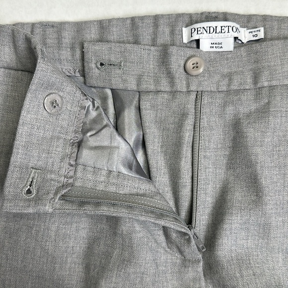 Pendleton Made In USA Womens Size 10 Petite Grey 100% Virgin Wool Trousers - Picture 5 of 11